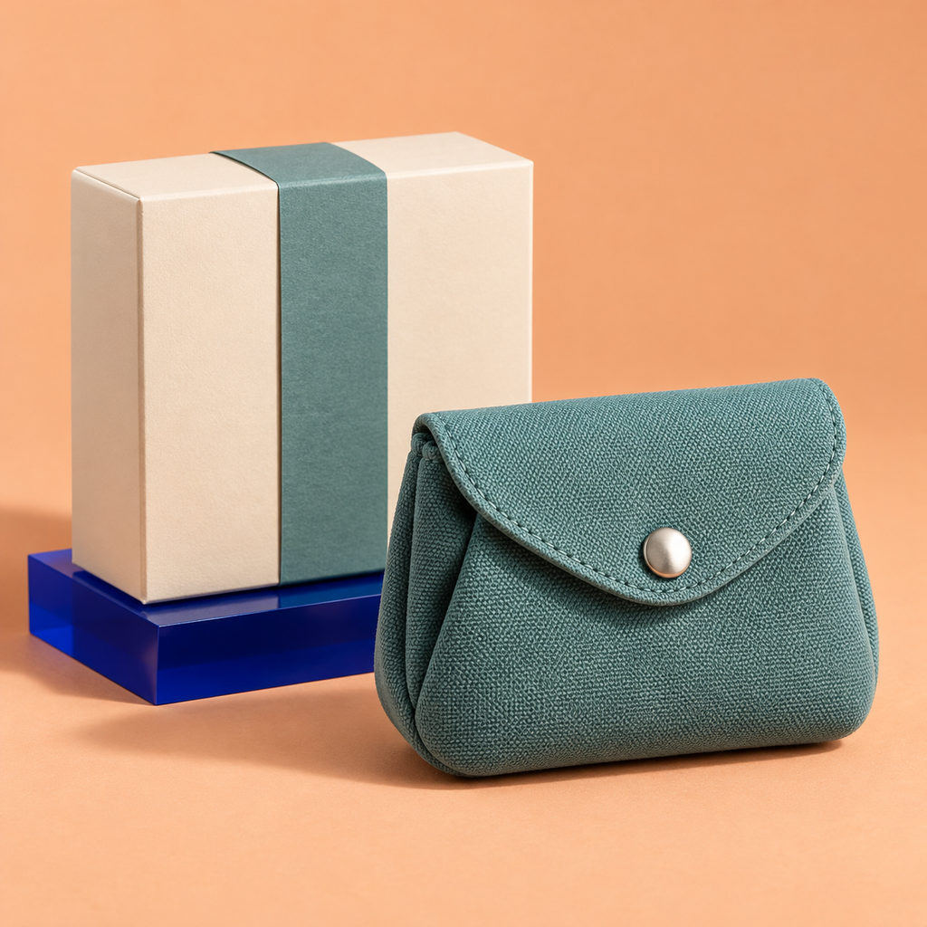 Sea-Glass Fold Pouch – Sculptural Woven Mini Bag