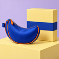 Cobalt Arc Pouch – Satin Crescent Mini Bag